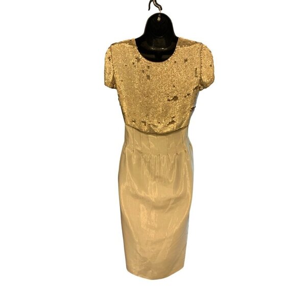 Luca Luca vintage couture Empire Line dress size 8  silk & sequined exceptional - Picture 7 of 14